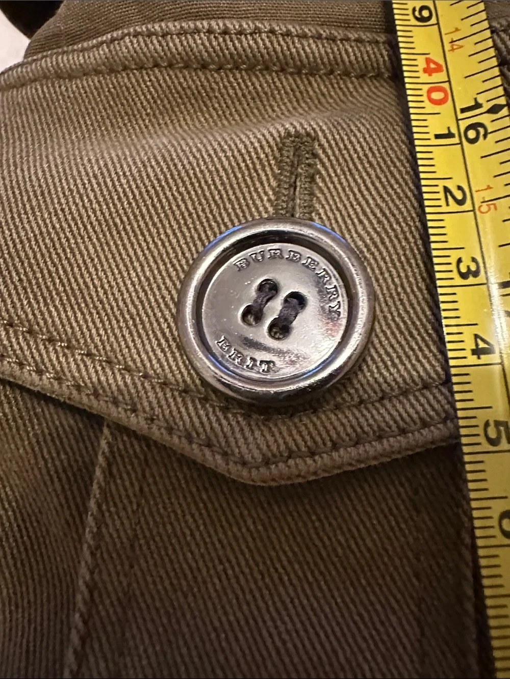 Burberry Olive Green Double-Breasted Belted Trench Jacket - Picture 5 of 6
